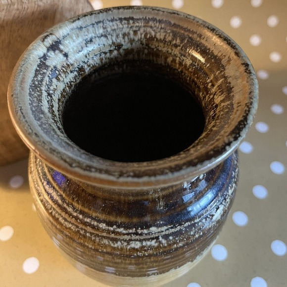 Studio Art Pottery Sugar Pot or Jar w Lid Artist Stamped Apothecary Rustic - Picture 3 of 7